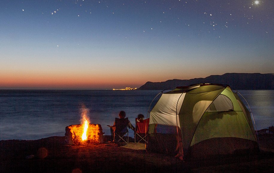 camp in beach