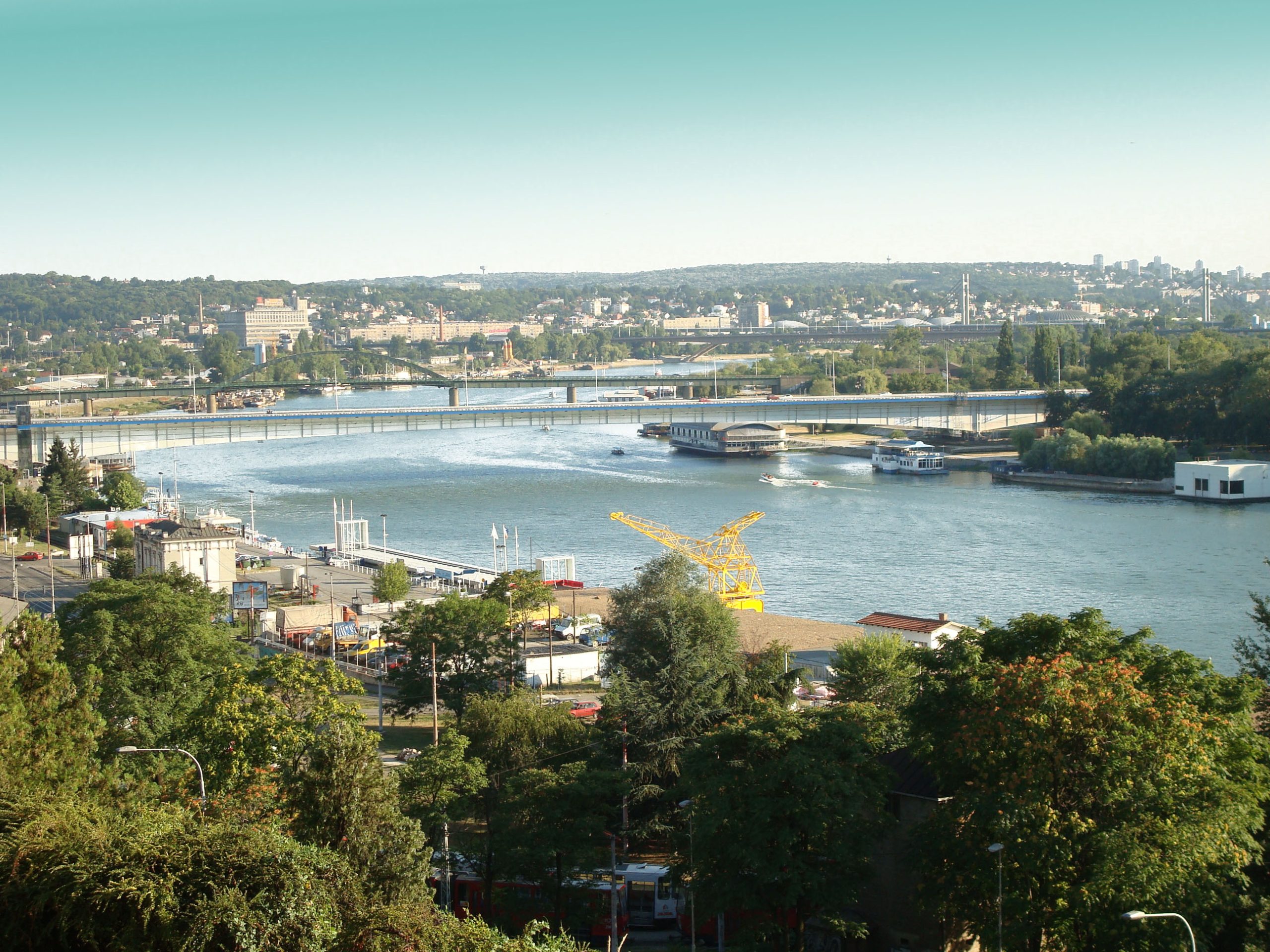 Sava river in Belgrade view from Kalemegdan fortress scaled