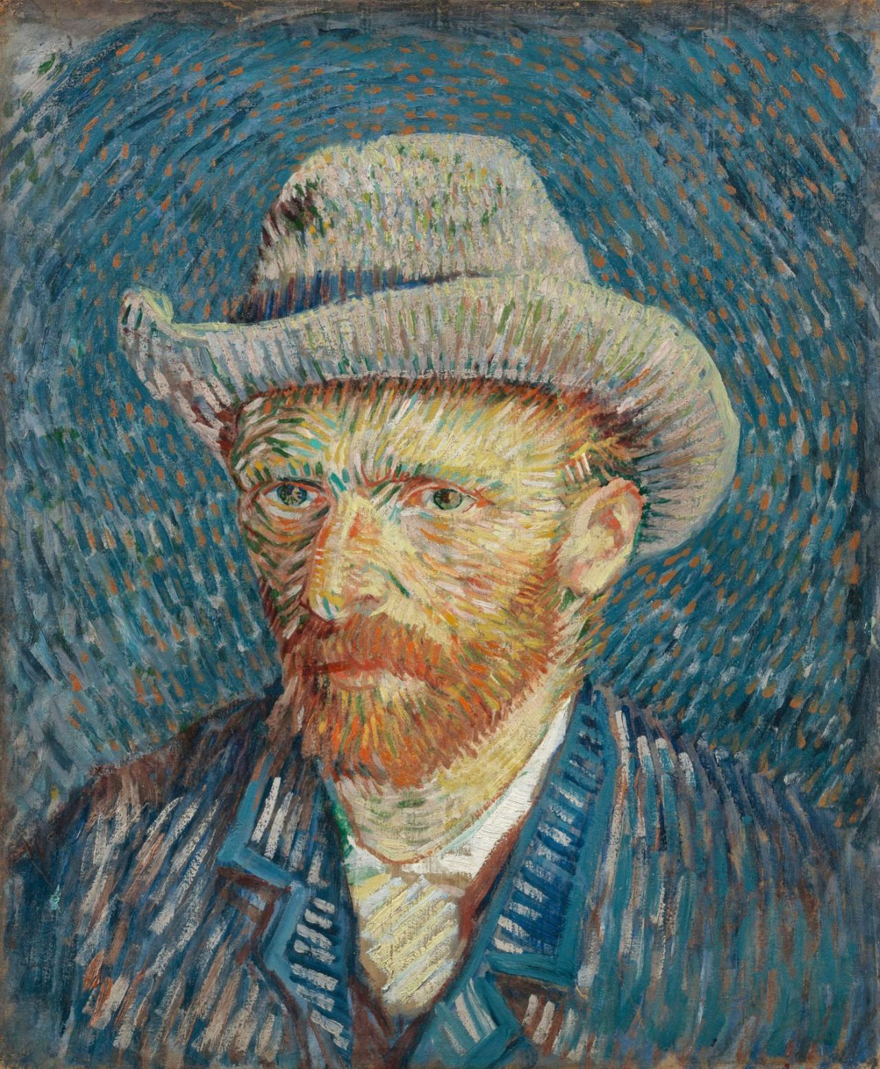 Van gogh self portrait with grey felt hat