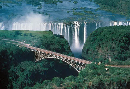 Victoria Falls bridge Zambezi River Zimbabwe Zambia